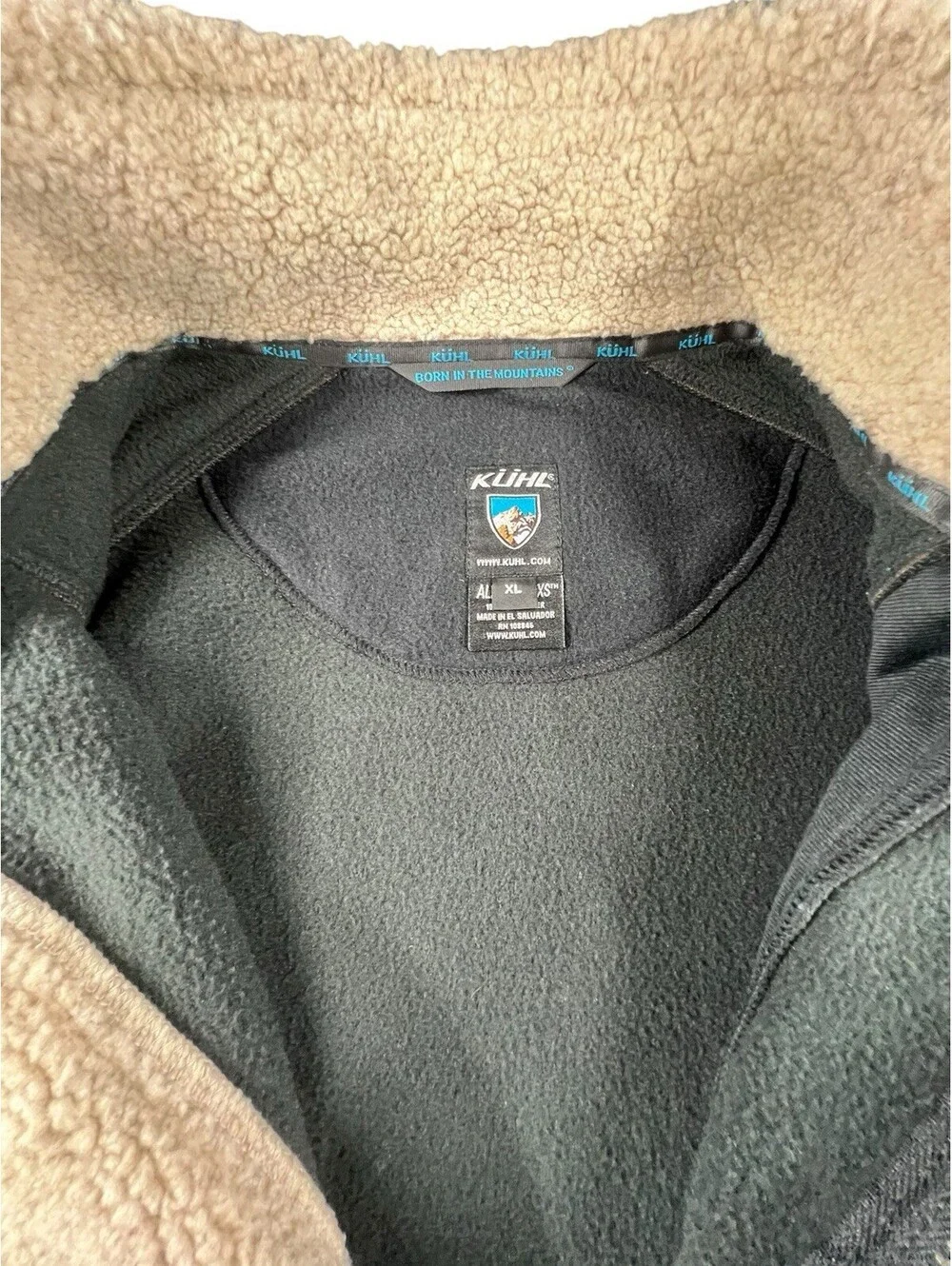 KÜHL Men’s XL Fleece Jacket Brown Contrast Full Zip Outdoor Western